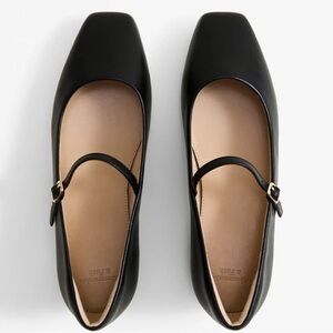 Abercrombie & Fitch Black Leather Mary Jane Flats